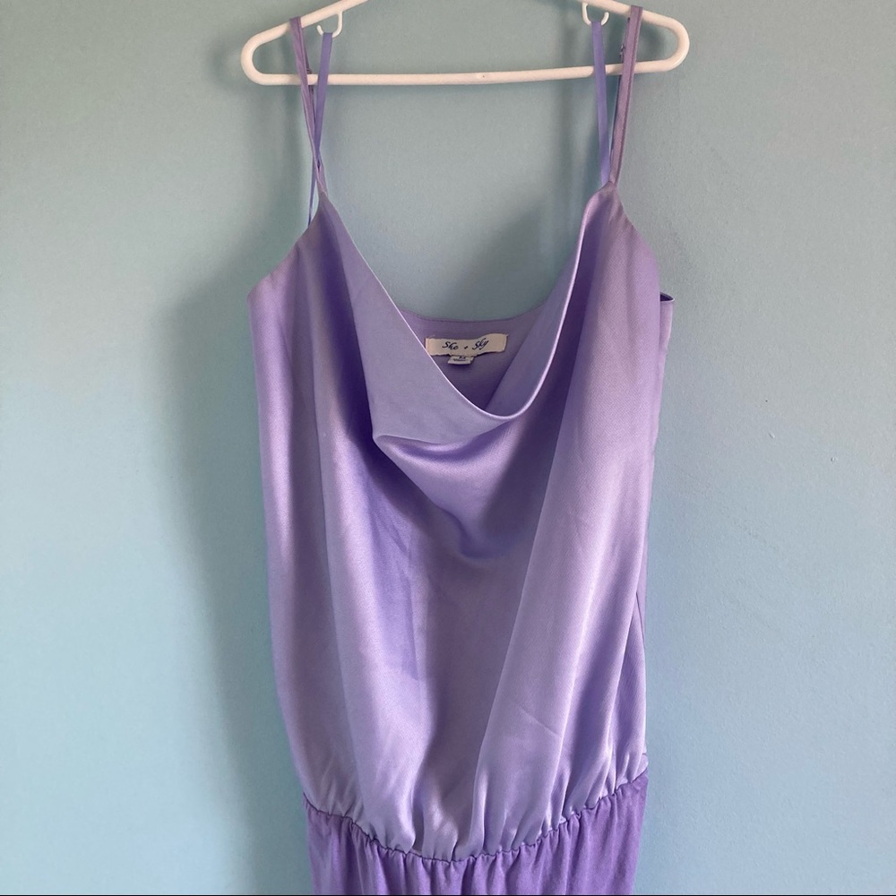 💜Lavender Ruched Silky Bodysuit - These Three Boutique💜